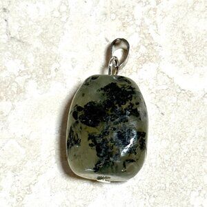 2/$20, Genuine Green Prehnite Pendant, Large Natural Tumbled Gemstone Pendant